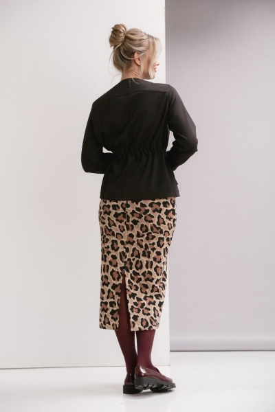 Юбка-карандаш из вискозы и трикотажа, без застежки, с карманами Ma Vie М-671-2 - фото 5