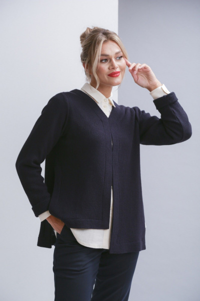 Комплект 3 предмета: рубашка, джемпер и зауженные брюки из текстиля Ma Vie М-676/1 - фото 10