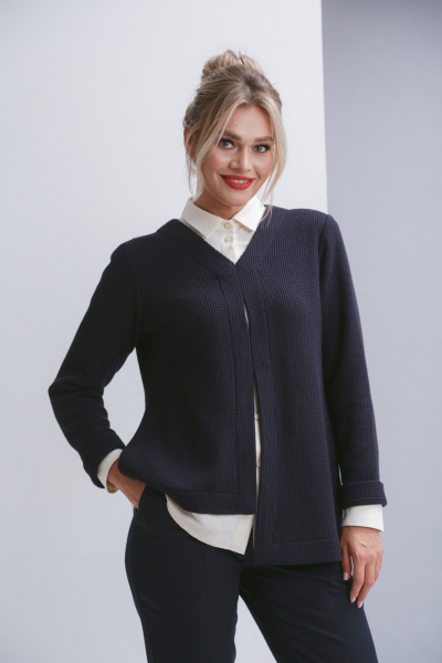 Комплект 3 предмета: рубашка, джемпер и зауженные брюки из текстиля Ma Vie М-676/1 - фото 9