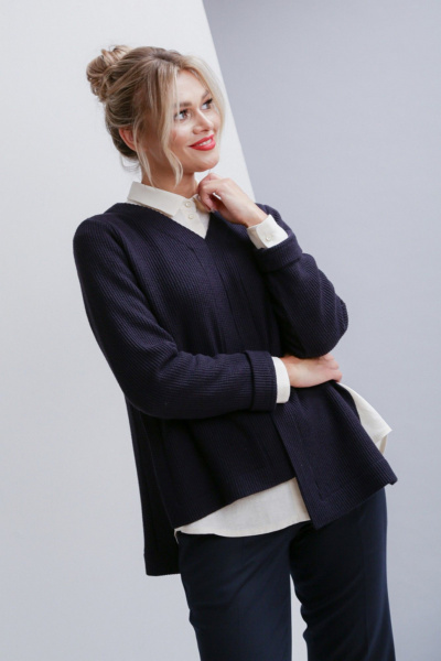 Комплект 3 предмета: рубашка, джемпер и зауженные брюки из текстиля Ma Vie М-676/1 - фото 7