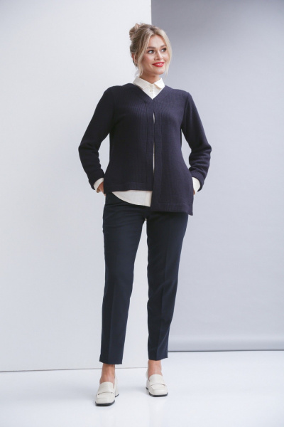 Комплект 3 предмета: рубашка, джемпер и зауженные брюки из текстиля Ma Vie М-676/1 - фото 1