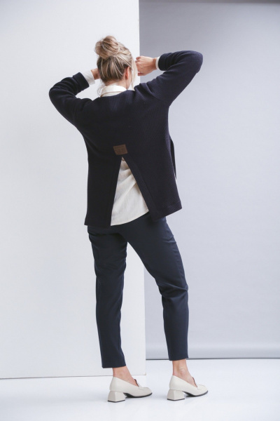 Комплект 3 предмета: рубашка, джемпер и зауженные брюки из текстиля Ma Vie М-676/1 - фото 2