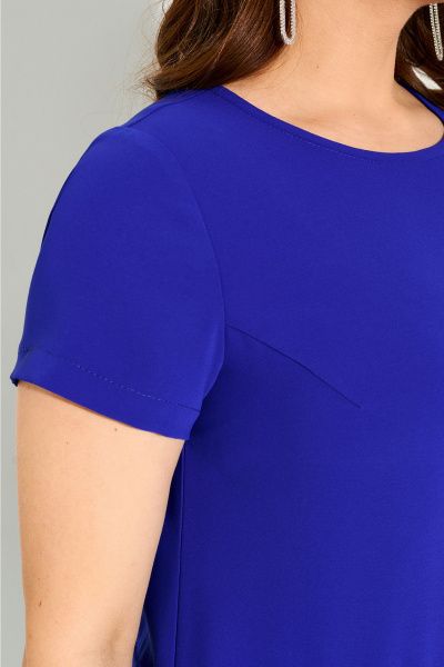 Нарядное платье из кружева и легкой ткани с рукавами полуприлегающего силуэта IVA 1618 васильковый - фото 5