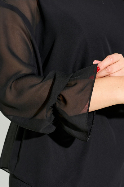 Комплект платье и блуза из трикотажа и шифона для круглогодичного ношения IVA 1632 - фото 8