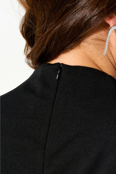 Нарядное платье из текстиля с съемным боа для круглогодичного ношения IVA 1702 - фото 7