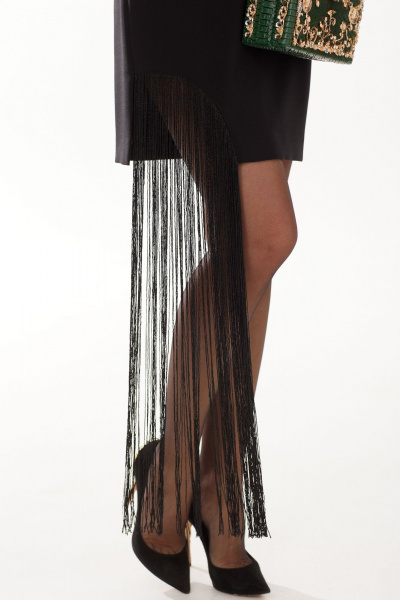 Платье полуприлегающего силуэта с бахромой для нарядных случаев Твой имидж 1998 чёрный - фото 6