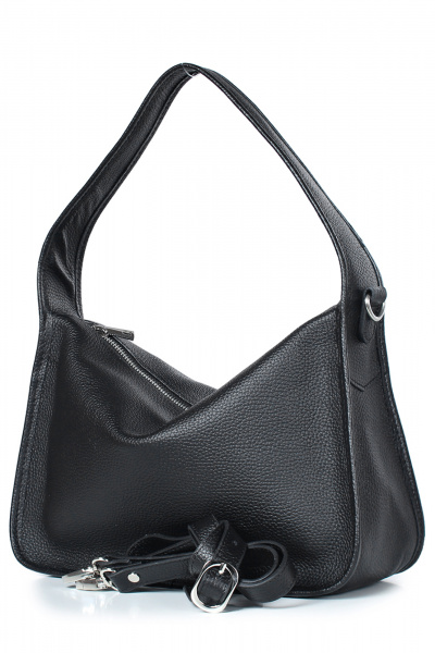 Сумка из натуральной кожи на плечо и ручку регулируемую Galanteya 18023.23с991к45 черный - фото 1