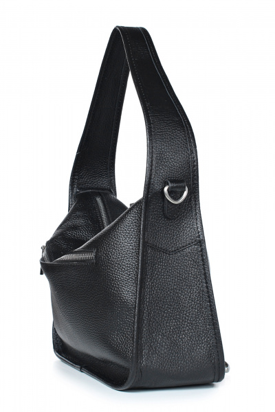 Сумка из натуральной кожи на плечо и ручку регулируемую Galanteya 18023.23с991к45 черный - фото 4