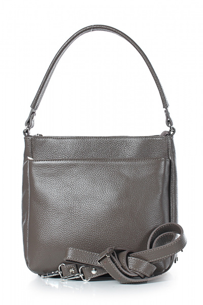 Сумка из натуральной кожи в демисезон для ежедневного использования Galanteya 25224.24с860к45 серо-коричневый - фото 2