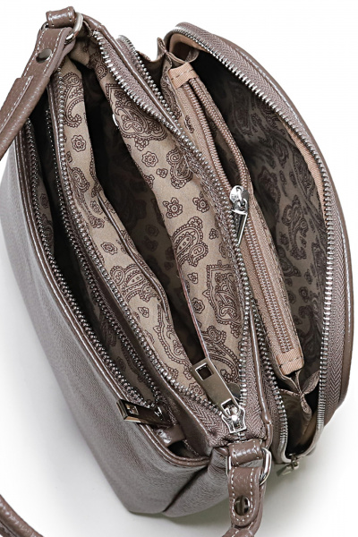 Сумка из натуральной кожи в демисезон для ежедневного использования Galanteya 25224.24с860к45 серо-коричневый - фото 5