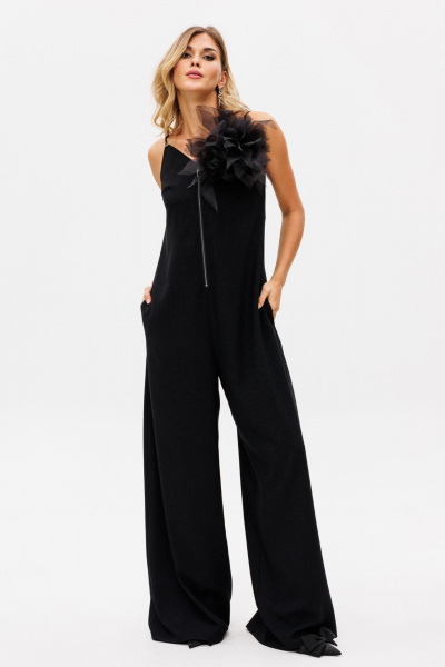 Круглогодичный стилевой комбинезон из костюмной ткани EOLA 2765 черный - фото 1