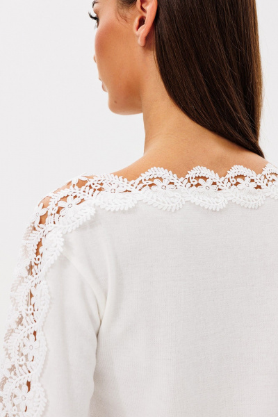 Костюм из вискозы и кружева с джемпером и юбкой VIZAVI 818 молочный - фото 12