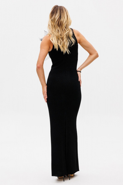 Платье из трикотажа с блеском и разрезом в спинке EOLA 2756 черный - фото 10