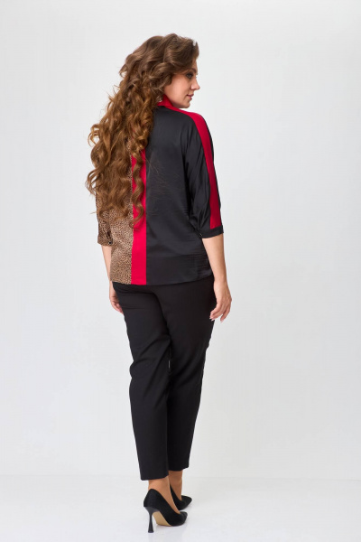 Блуза с принтами из текстиля для повседневной носки Solomeya Lux 968D - фото 6