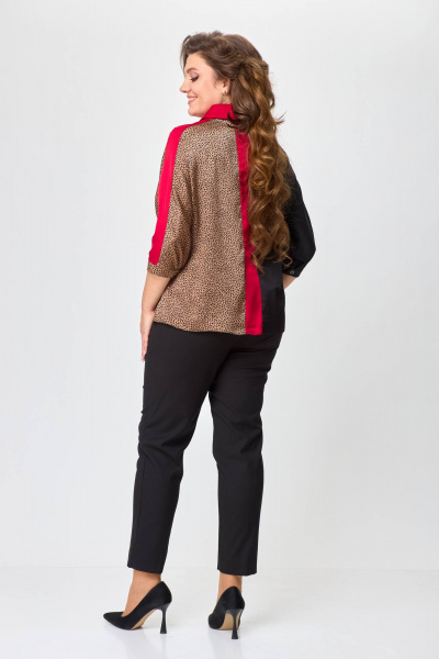 Блуза с принтами из текстиля для повседневной носки Solomeya Lux 968D - фото 5