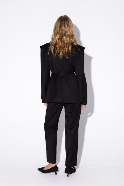 Брюки и жакет из вискозы с стрелками и свободным стилем PiRS 5539 черный - фото 3