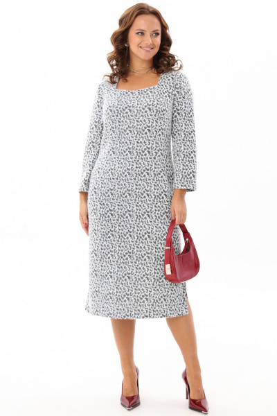 Миди платье из трикотажа с разрезами и вырезом каре Angelina & Сompany 1179 - фото 7