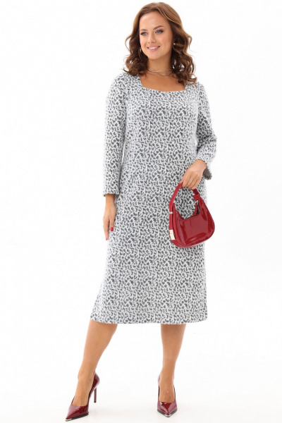 Миди платье из трикотажа с разрезами и вырезом каре Angelina & Сompany 1179 - фото 4