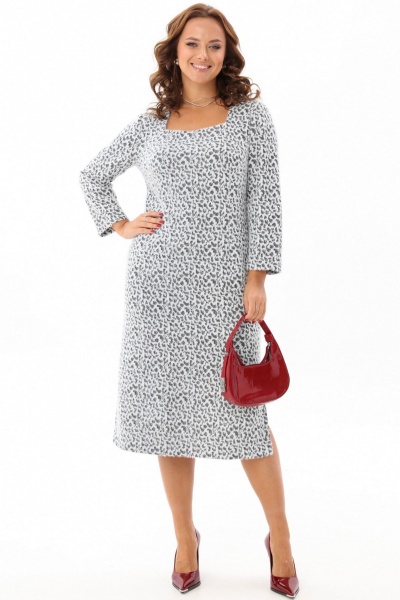 Миди платье из трикотажа с разрезами и вырезом каре Angelina & Сompany 1179 - фото 2