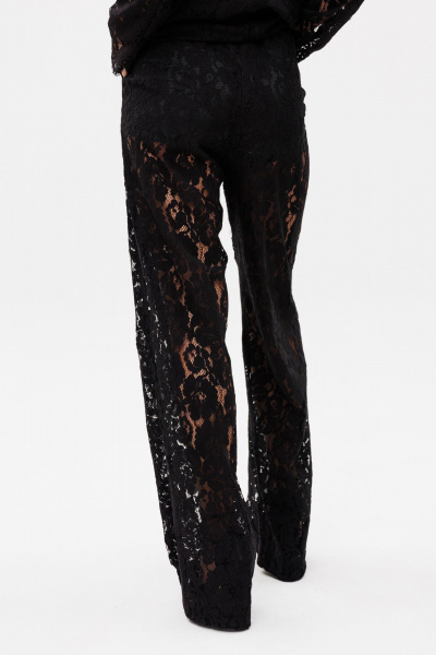 Черный нарядный комплект жакет и брюки из гипюра EOLA 2733 черный - фото 16