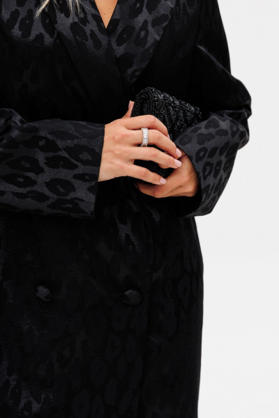 Круглогодичные черные нарядные брюки из текстиля с анималистичным принтом EOLA 2731 черный_рисунок - фото 11