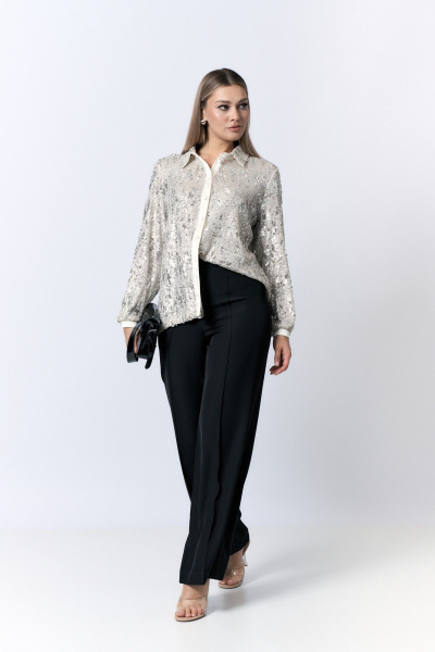 Рубашка нарядная с пайетками на стойке Verita 2337.1 - фото 4