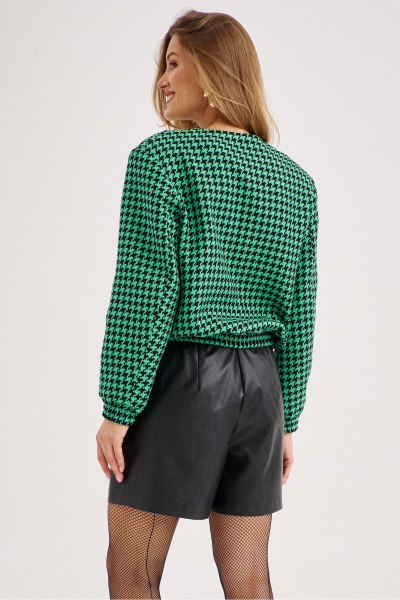 Черные эко-кожаные шорты с завышенной талией и складками EZER 1303 черный - фото 4