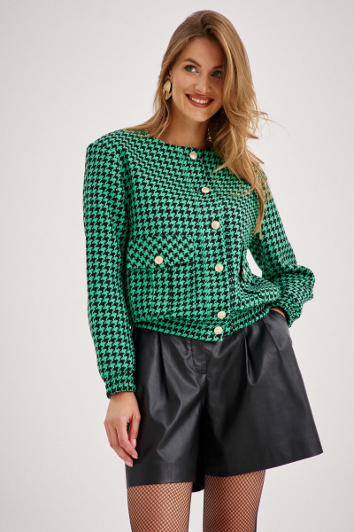 Черные эко-кожаные шорты с завышенной талией и складками EZER 1303 черный - фото 3