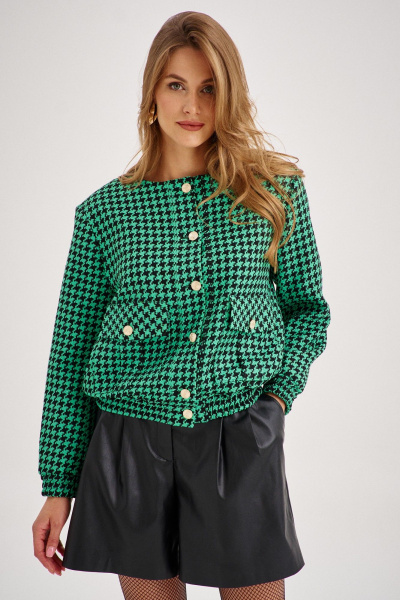 Черные эко-кожаные шорты с завышенной талией и складками EZER 1303 черный - фото 2