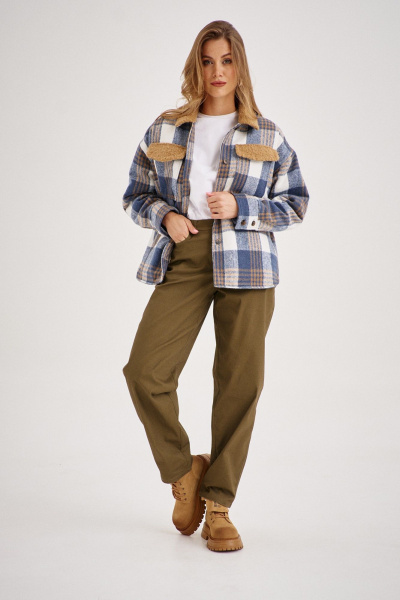 Брюки и рубашка из джинса, мультиколор, объемный крой EZER 2107 мультиколор_ хаки - фото 5