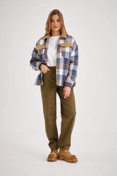 Брюки и рубашка из джинса, мультиколор, объемный крой EZER 2107 мультиколор_ хаки - фото 3