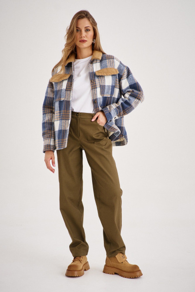 Брюки и рубашка из джинса, мультиколор, объемный крой EZER 2107 мультиколор_ хаки - фото 1