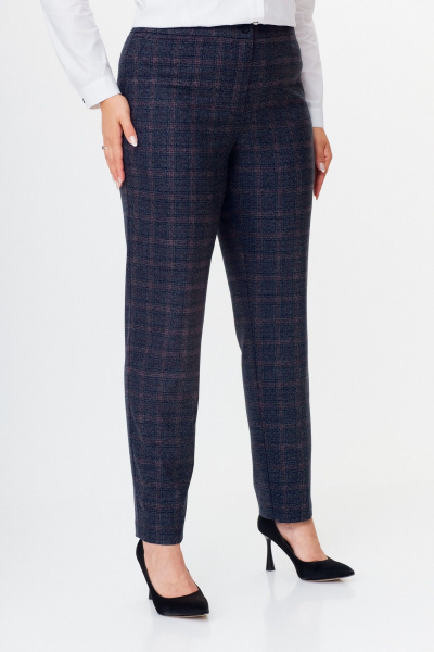 Костюм женский брюк и жилета деловой демисезонный Slaviaelit 544 серая_клетка_меланж - фото 8