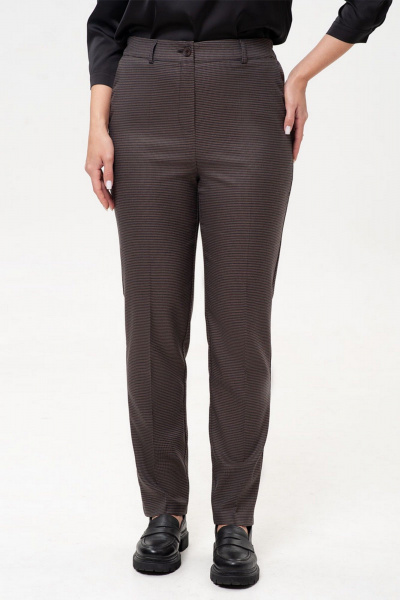 Костюм-двойка из текстиля с классическими брюками IVARI 10403/1 гусиная_лапка_коричневая - фото 11