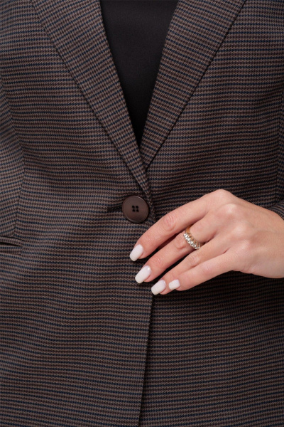 Костюм-двойка из текстиля с классическими брюками IVARI 10403/1 гусиная_лапка_коричневая - фото 7