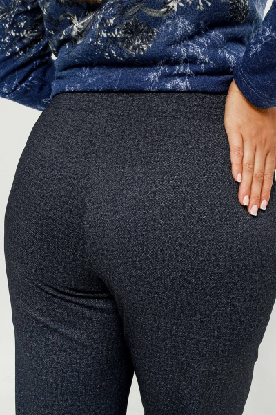 Брюки зауженные из трикотажа с широкой резинкой и высокой посадкой La rouge 8061 джинсовый - фото 5