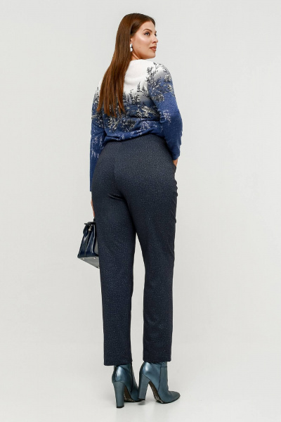 Брюки зауженные из трикотажа с широкой резинкой и высокой посадкой La rouge 8061 джинсовый - фото 3