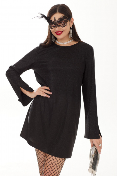 Мини-платье черного цвета из трикотажного текстиля с разрезом Твой имидж 2014 черный - фото 8