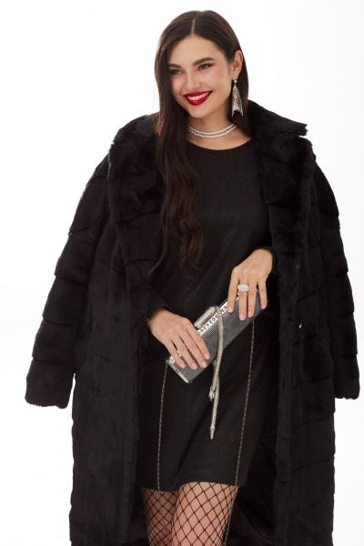 Мини-платье черного цвета из трикотажного текстиля с разрезом Твой имидж 2014 черный - фото 7