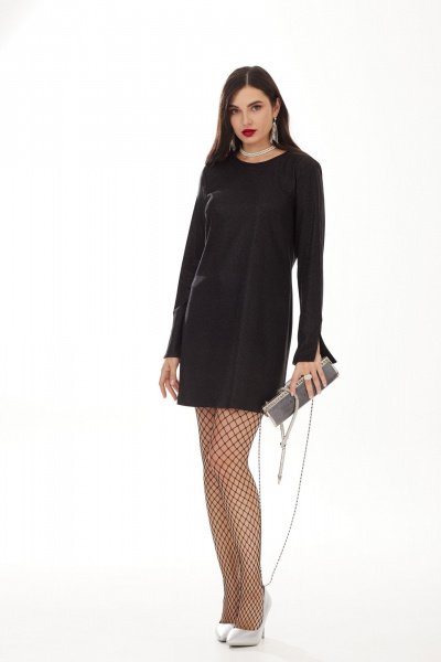 Мини-платье черного цвета из трикотажного текстиля с разрезом Твой имидж 2014 черный - фото 5