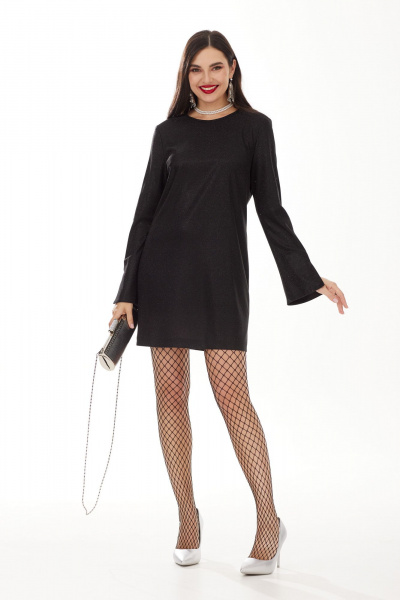 Мини-платье черного цвета из трикотажного текстиля с разрезом Твой имидж 2014 черный - фото 1