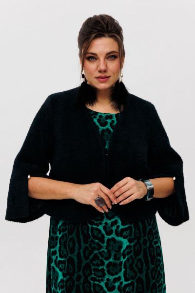 Болеро из текстиля, утепленное, нарядное на любой случай Anelli 1445 черный_жемчуг - фото 8