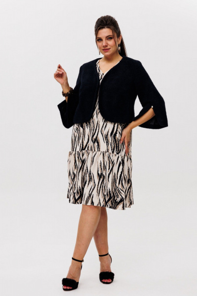 Болеро из текстиля, утепленное, нарядное на любой случай Anelli 1445 черный_жемчуг - фото 7