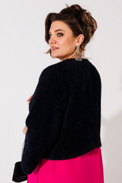 Болеро из текстиля, утепленное, нарядное на любой случай Anelli 1445 черный_жемчуг - фото 6