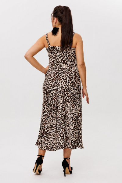 Топ из атласа с бретелями и универсальным стилем Anelli 1429 светлый_лео - фото 6