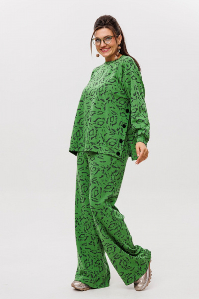 Костюм 2-ка из трикотажа с принтом и карманами Anelli 1494 жираф_веган - фото 8