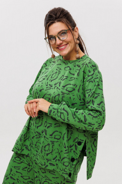 Костюм 2-ка из трикотажа с принтом и карманами Anelli 1494 жираф_веган - фото 7