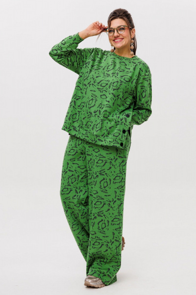 Костюм 2-ка из трикотажа с принтом и карманами Anelli 1494 жираф_веган - фото 6