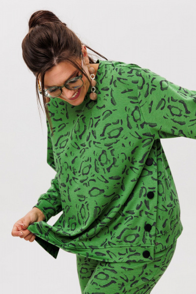 Костюм 2-ка из трикотажа с принтом и карманами Anelli 1494 жираф_веган - фото 5