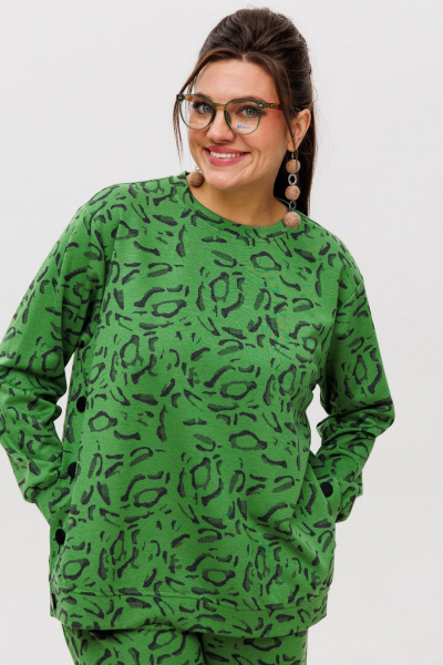 Костюм 2-ка из трикотажа с принтом и карманами Anelli 1494 жираф_веган - фото 2